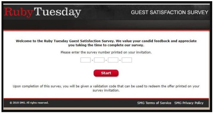 Ruby Tuesday Survey