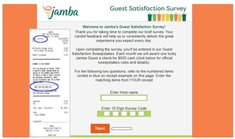 Tell Jamba Juice Survey
