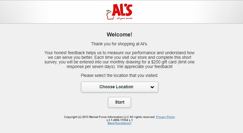 AL's Supermarket Survey 1