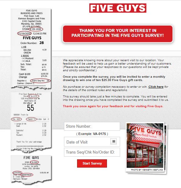 Five Guys Survey