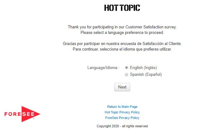Hot Topic Survey