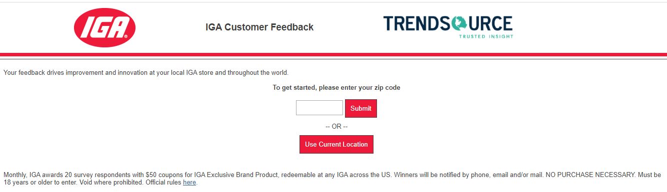 IGA Store Feedback Survey 2