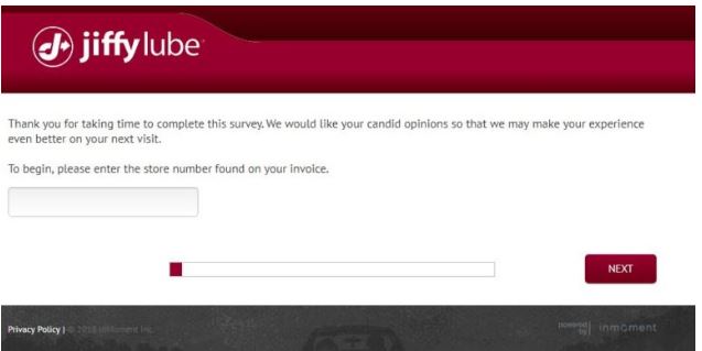 Jiffy Lube Feedback Survey