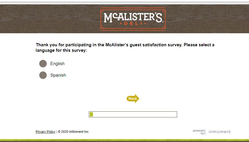 McAlister’s Deli Survey 1