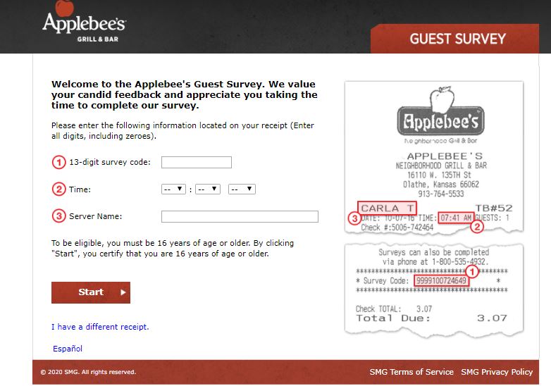 Talk To Applebees Survey