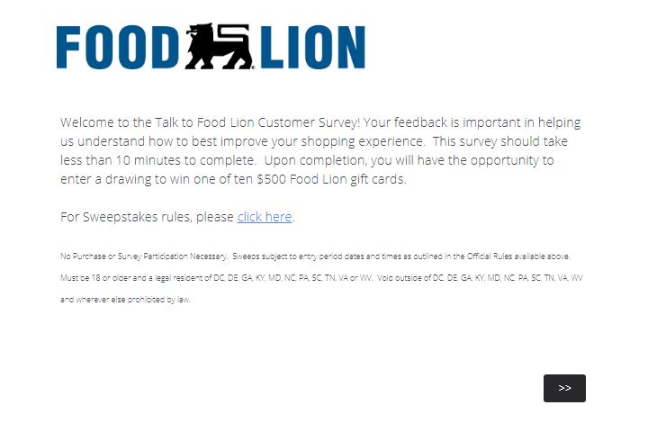 Talk To Food Lion Survey