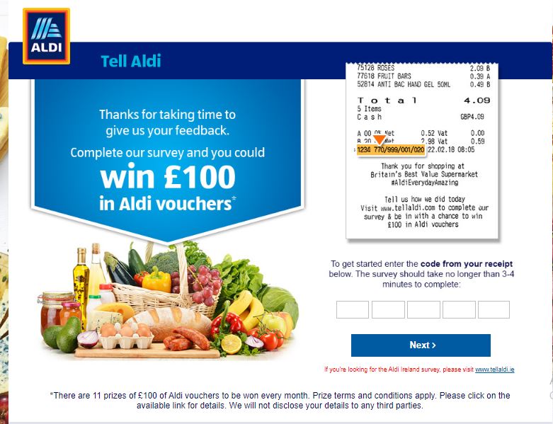 Tell Aldi UK Survey