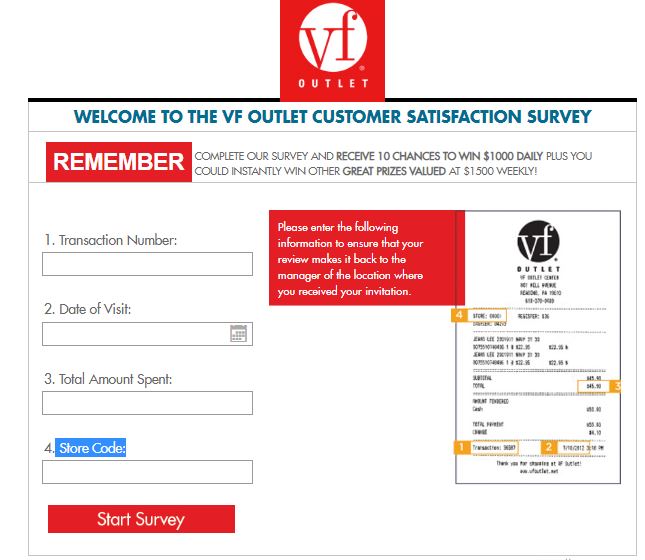 VF Outlet Feedback Survey