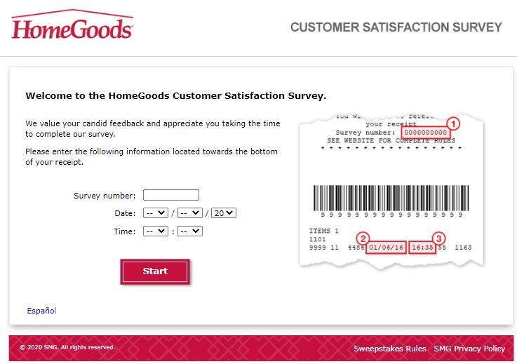 HomeGoods Feedback Survey