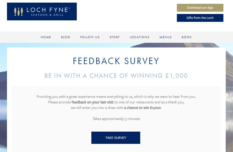 LochFyneseafoodandgrill Feedback Survey