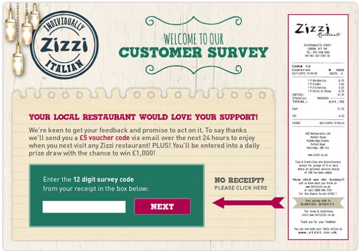 Zizzi Customer Satisfaction Survey