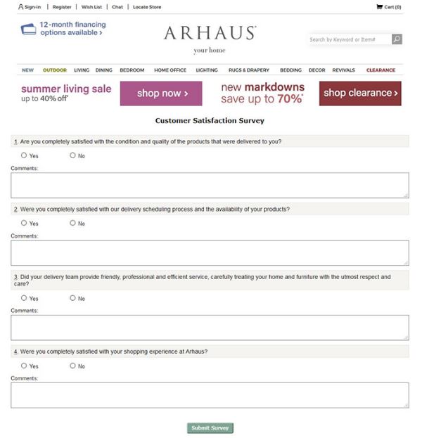 Arhaus Survey